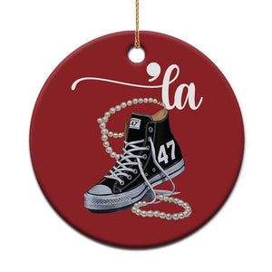 Kamala 2024 Christmas Ornament Harris Comma La 47 Chuck And Pearls TS02 Print Your Wear