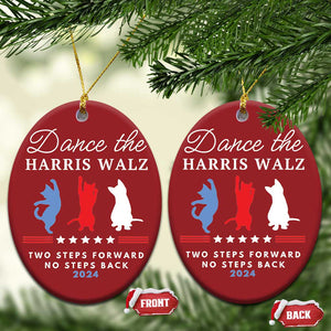 Dance The Harris Walz 2024 Christmas Ornament Two Steps Forward No Steps Back TS02 Oval Red Print Your Wear