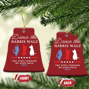 Dance The Harris Walz 2024 Christmas Ornament Two Steps Forward No Steps Back TS02 Bell Flake Red Print Your Wear