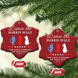 Dance The Harris Walz 2024 Christmas Ornament Two Steps Forward No Steps Back TS02 Snow Flake Red Print Your Wear