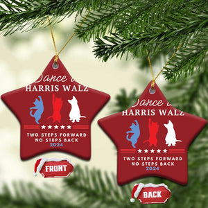 Dance The Harris Walz 2024 Christmas Ornament Two Steps Forward No Steps Back TS02 Star Red Print Your Wear