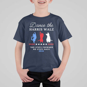 Dance The Harris Walz 2024 T Shirt For Kid Two Steps Forward No Steps Back TS02 Navy Print Your Wear