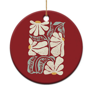 Harris Walz 2024 Christmas Ornament Kamala Tim For Brighter Tomorrow Retro Groovy Flower TS02 Print Your Wear