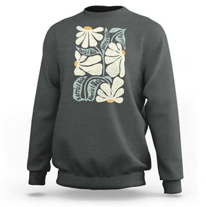 Harris Walz 2024 Sweatshirt Kamala Tim For Brighter Tomorrow Retro Groovy Flower TS02 Dark Heather Print Your Wear