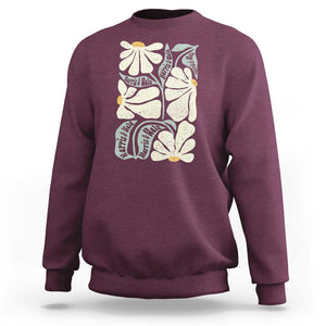 Harris Walz 2024 Sweatshirt Kamala Tim For Brighter Tomorrow Retro Groovy Flower TS02 Maroon Print Your Wear