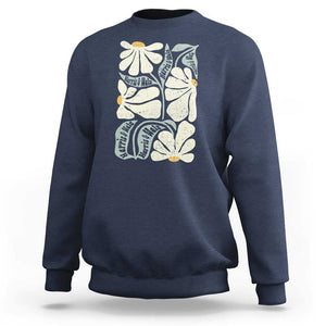 Harris Walz 2024 Sweatshirt Kamala Tim For Brighter Tomorrow Retro Groovy Flower TS02 Navy Print Your Wear