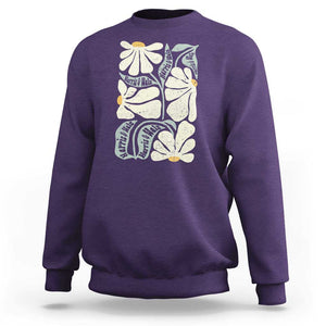 Harris Walz 2024 Sweatshirt Kamala Tim For Brighter Tomorrow Retro Groovy Flower TS02 Purple Print Your Wear