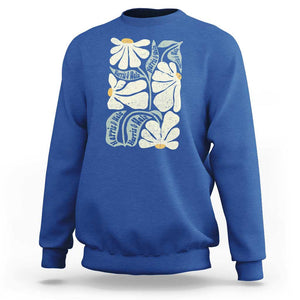 Harris Walz 2024 Sweatshirt Kamala Tim For Brighter Tomorrow Retro Groovy Flower TS02 Royal Blue Print Your Wear