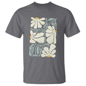 Harris Walz 2024 T Shirt Kamala Tim For Brighter Tomorrow Retro Groovy Flower TS02 Charcoal Print Your Wear