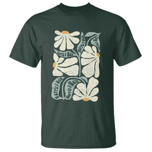 Harris Walz 2024 T Shirt Kamala Tim For Brighter Tomorrow Retro Groovy Flower TS02 Dark Forest Green Print Your Wear