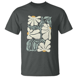 Harris Walz 2024 T Shirt Kamala Tim For Brighter Tomorrow Retro Groovy Flower TS02 Dark Heather Print Your Wear