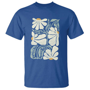 Harris Walz 2024 T Shirt Kamala Tim For Brighter Tomorrow Retro Groovy Flower TS02 Royal Blue Print Your Wear