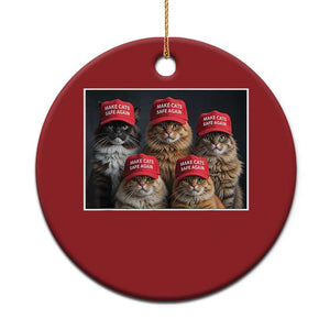 Trump Debate 2024 Christmas Ornament Make Cats Safe Again Funny Cat In Red Hat TS02 Print Your Wear