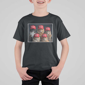 Trump Debate 2024 T Shirt For Kid Make Cats Safe Again Funny Cat In Red Hat TS02 Black Print Your Wear