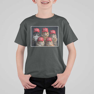 Trump Debate 2024 T Shirt For Kid Make Cats Safe Again Funny Cat In Red Hat TS02 Dark Heather Print Your Wear