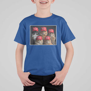 Trump Debate 2024 T Shirt For Kid Make Cats Safe Again Funny Cat In Red Hat TS02 Royal Blue Print Your Wear