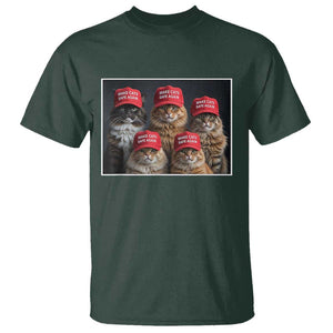 Trump Debate 2024 T Shirt Make Cats Safe Again Funny Cat In Red Hat TS02 Dark Forest Green Print Your Wear