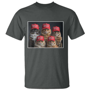 Trump Debate 2024 T Shirt Make Cats Safe Again Funny Cat In Red Hat TS02 Dark Heather Print Your Wear