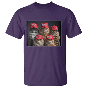 Trump Debate 2024 T Shirt Make Cats Safe Again Funny Cat In Red Hat TS02 Purple Print Your Wear