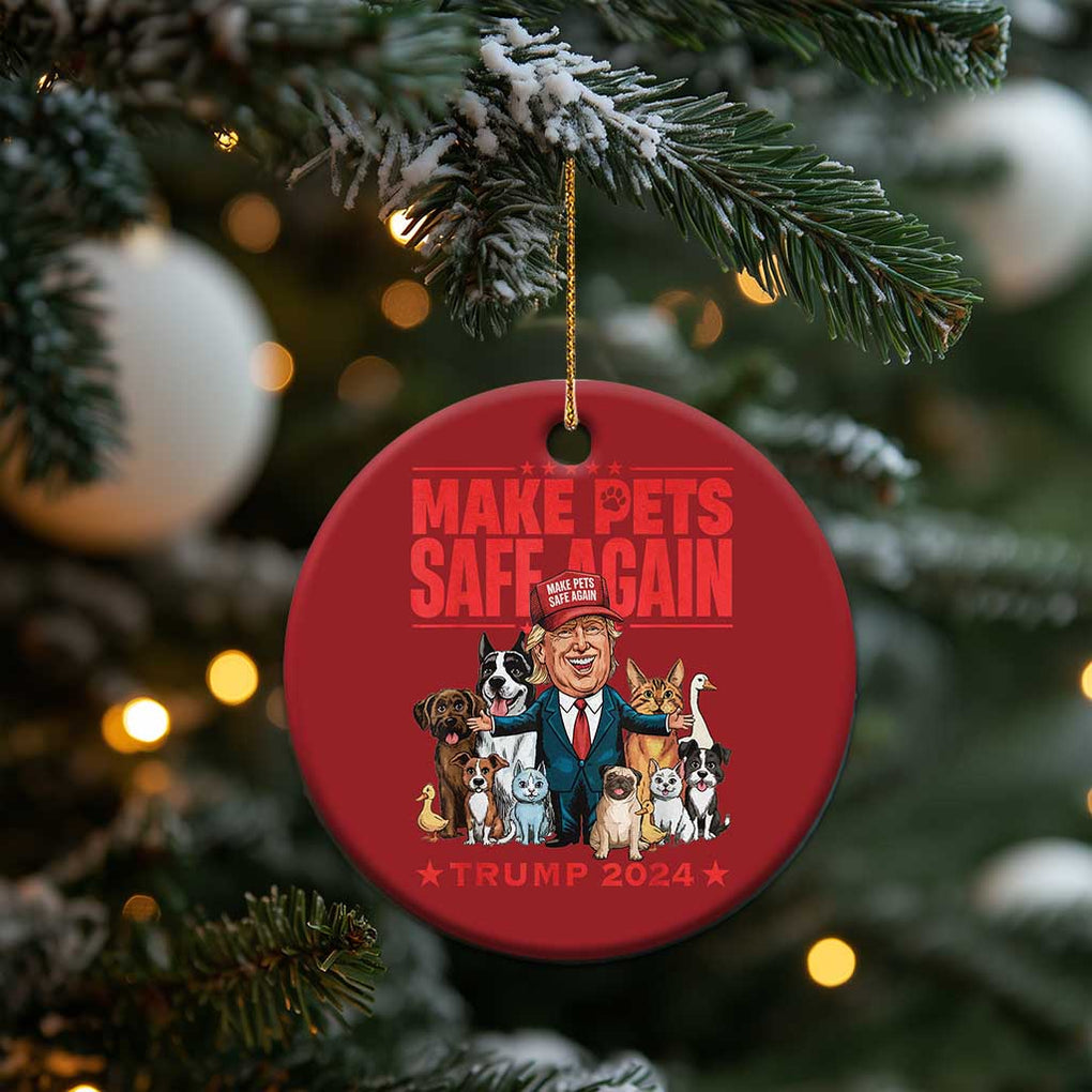 Trump Debate 2024 Christmas Ornament Make Pets Safe Again Save Our Pets TS02 Print Your Wear