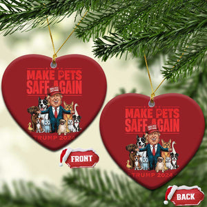 Trump Debate 2024 Christmas Ornament Make Pets Safe Again Save Our Pets TS02 Heart Red Print Your Wear