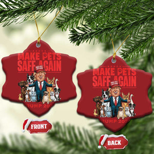 Trump Debate 2024 Christmas Ornament Make Pets Safe Again Save Our Pets TS02 Snow Flake Red Print Your Wear