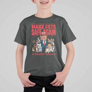 Trump Debate 2024 T Shirt For Kid Make Pets Safe Again Save Our Pets TS02 Dark Heather Print Your Wear