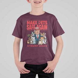 Trump Debate 2024 T Shirt For Kid Make Pets Safe Again Save Our Pets TS02 Maroon Print Your Wear