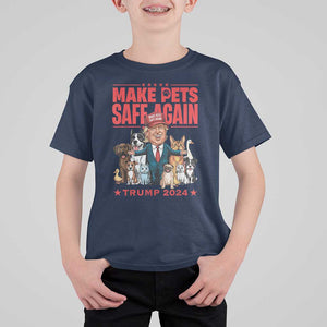 Trump Debate 2024 T Shirt For Kid Make Pets Safe Again Save Our Pets TS02 Navy Print Your Wear