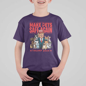 Trump Debate 2024 T Shirt For Kid Make Pets Safe Again Save Our Pets TS02 Purple Print Your Wear