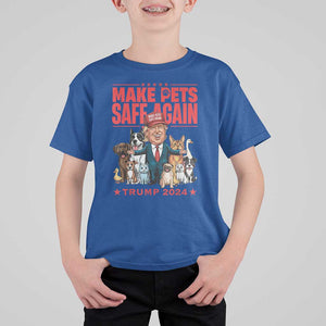 Trump Debate 2024 T Shirt For Kid Make Pets Safe Again Save Our Pets TS02 Royal Blue Print Your Wear