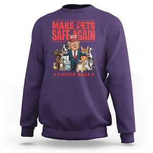 Trump Debate 2024 Sweatshirt Make Pets Safe Again Save Our Pets TS02 Purple Print Your Wear