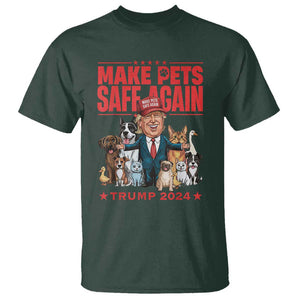 Trump Debate 2024 T Shirt Make Pets Safe Again Save Our Pets TS02 Dark Forest Green Print Your Wear