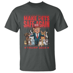 Trump Debate 2024 T Shirt Make Pets Safe Again Save Our Pets TS02 Dark Heather Print Your Wear