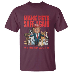 Trump Debate 2024 T Shirt Make Pets Safe Again Save Our Pets TS02 Maroon Print Your Wear