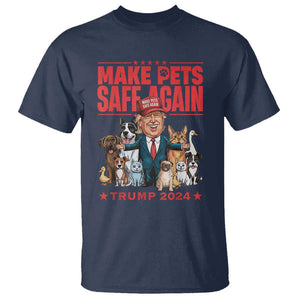 Trump Debate 2024 T Shirt Make Pets Safe Again Save Our Pets TS02 Navy Print Your Wear