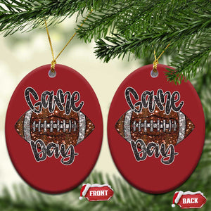 American Football Game Day Christmas Ornament Rugby Season TS02 Oval Red Print Your Wear