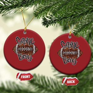 American Football Game Day Christmas Ornament Rugby Season TS02 Circle Red Print Your Wear