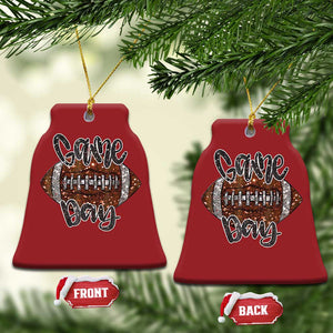 American Football Game Day Christmas Ornament Rugby Season TS02 Bell Flake Red Print Your Wear