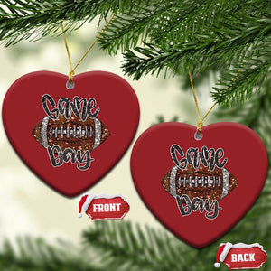 American Football Game Day Christmas Ornament Rugby Season TS02 Heart Red Print Your Wear