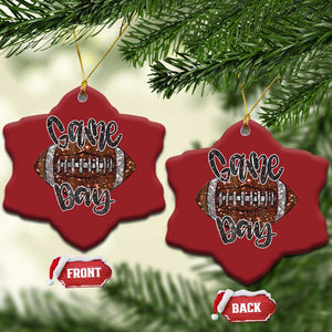 American Football Game Day Christmas Ornament Rugby Season TS02 Snow Flake Red Print Your Wear