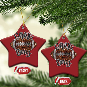 American Football Game Day Christmas Ornament Rugby Season TS02 Star Red Print Your Wear