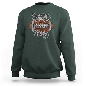 American Football Game Day Sweatshirt Rugby Season TS02 Dark Forest Green Print Your Wear