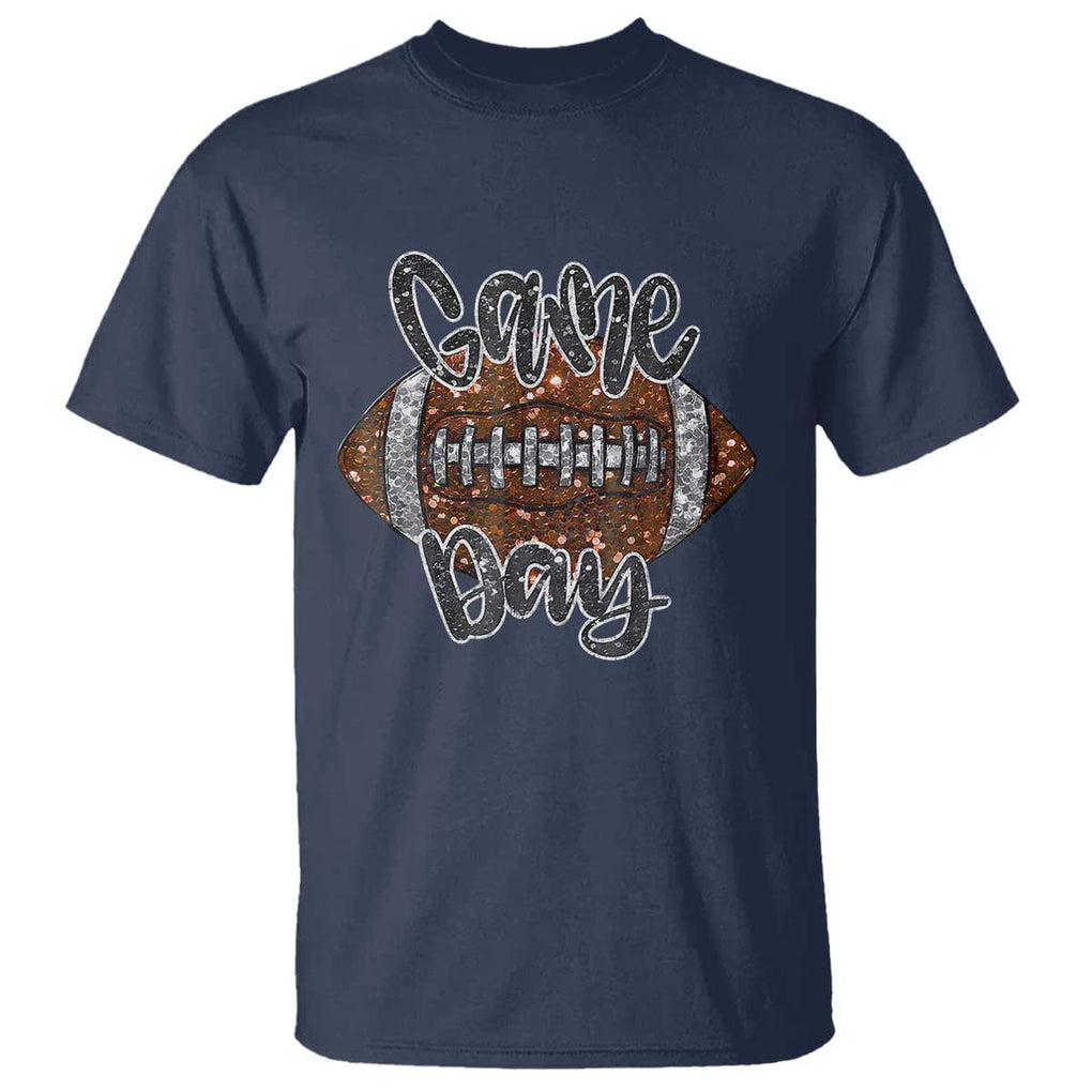 American Football Game Day T Shirt Rugby Season TS02 Navy Print Your Wear