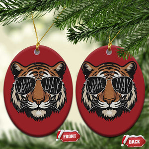 American Football Game Day Christmas Ornament Touchdown Season Cool Tiger TS02 Oval Red Print Your Wear