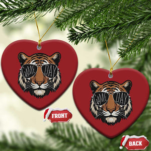 American Football Game Day Christmas Ornament Touchdown Season Cool Tiger TS02 Heart Red Print Your Wear