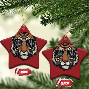 American Football Game Day Christmas Ornament Touchdown Season Cool Tiger TS02 Star Red Print Your Wear