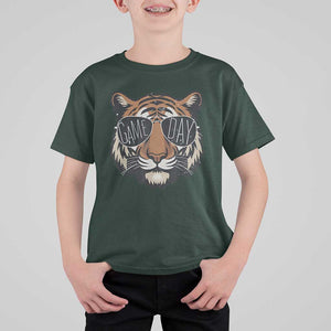 American Football Game Day T Shirt For Kid Touchdown Season Cool Tiger TS02 Dark Forest Green Print Your Wear