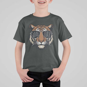 American Football Game Day T Shirt For Kid Touchdown Season Cool Tiger TS02 Dark Heather Print Your Wear