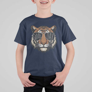 American Football Game Day T Shirt For Kid Touchdown Season Cool Tiger TS02 Navy Print Your Wear